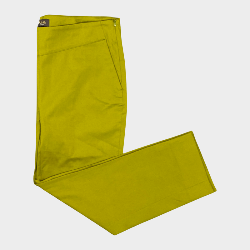 Loro Piana women's green cotton classic trousers