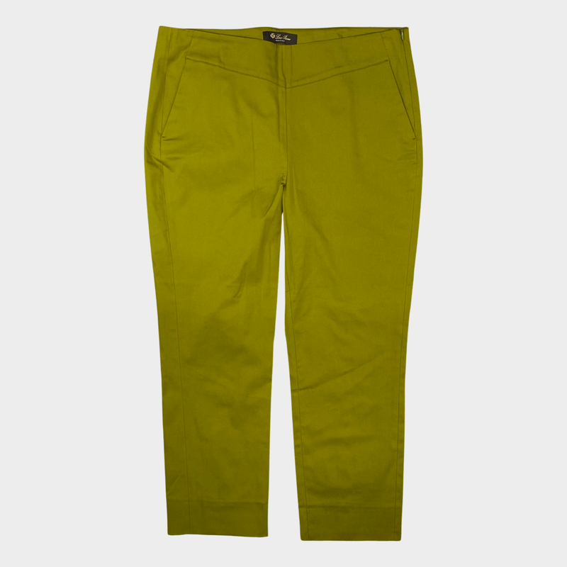 Loro Piana women's green cotton classic trousers