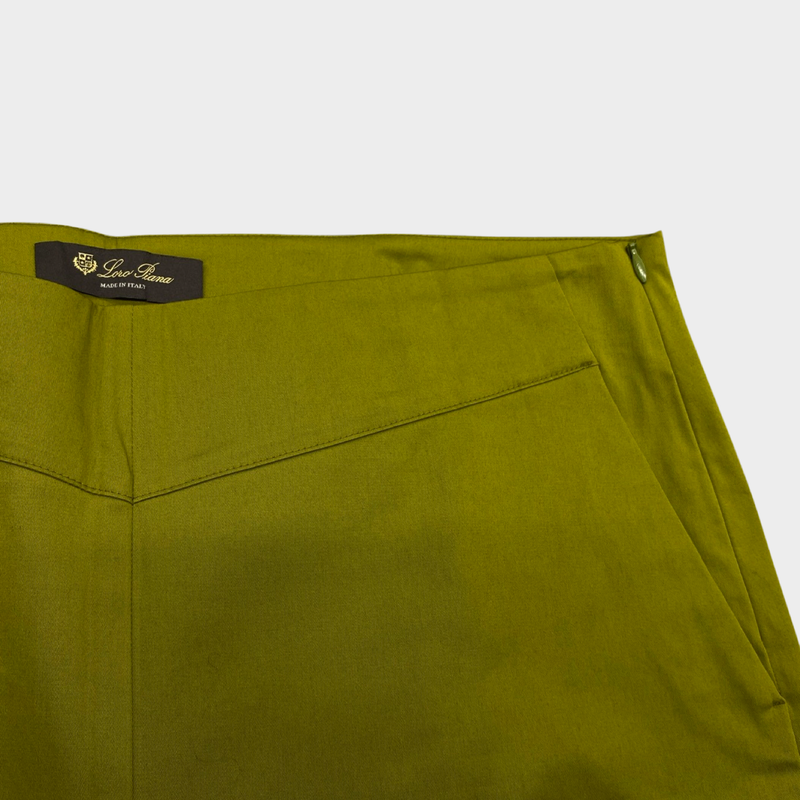 Loro Piana women's green cotton classic trousers