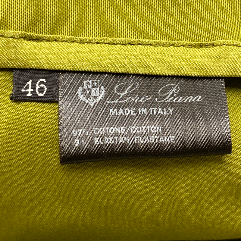 Loro Piana women's green cotton classic trousers