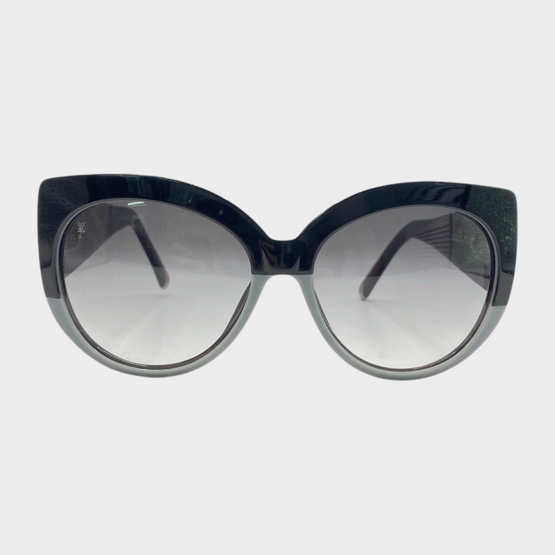 Louis Vuitton women's black and grey sunglasses with split-colour detail