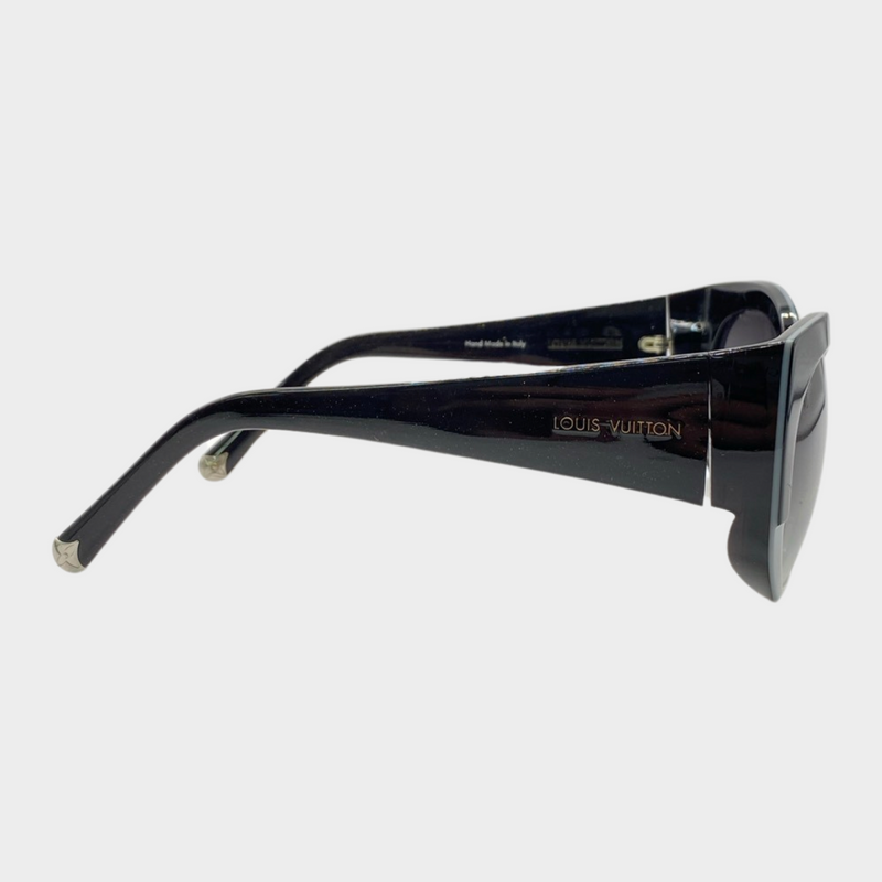 Louis Vuitton women's black and grey sunglasses with split-colour detail
