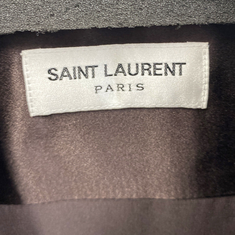 Saint Laurent women's chocolate brown silk shirt blouse