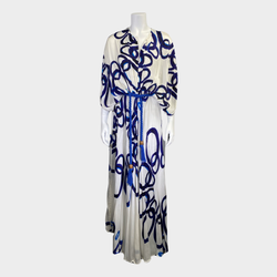 Themis Z white and blue silk Thalasso maxi dress with belt