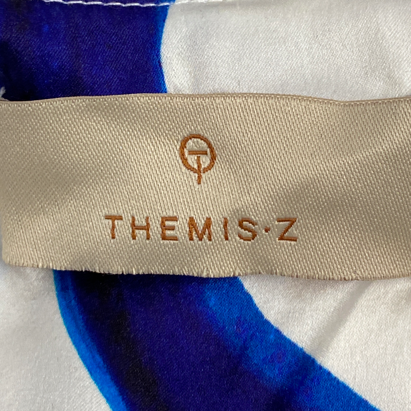 Themis Z white and blue silk Thalasso maxi dress with belt