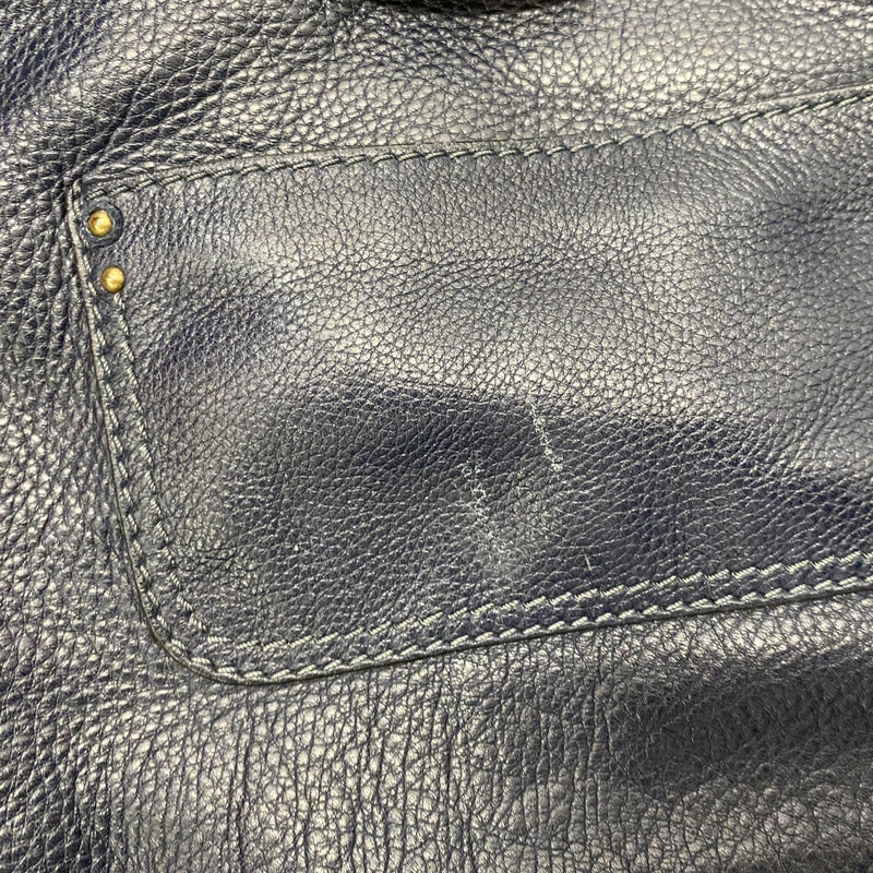Chloe women's navy leather large tote handbag with with padlock detail