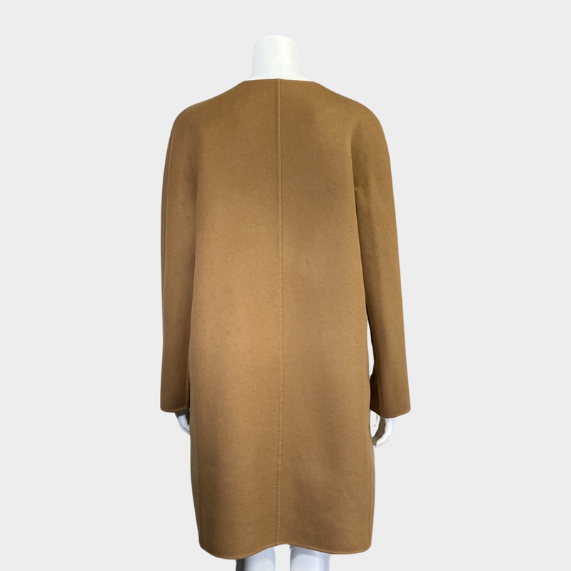 Ermano Scervino women's beige wool coat with jewel button
