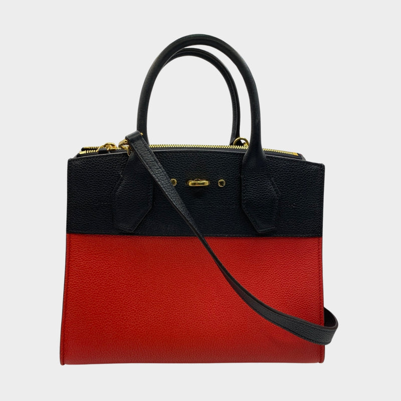 Louis Vuitton women's black and red leather Streamer City handbag