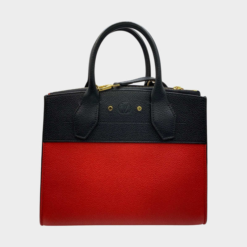 Louis Vuitton women's black and red leather Streamer City handbag