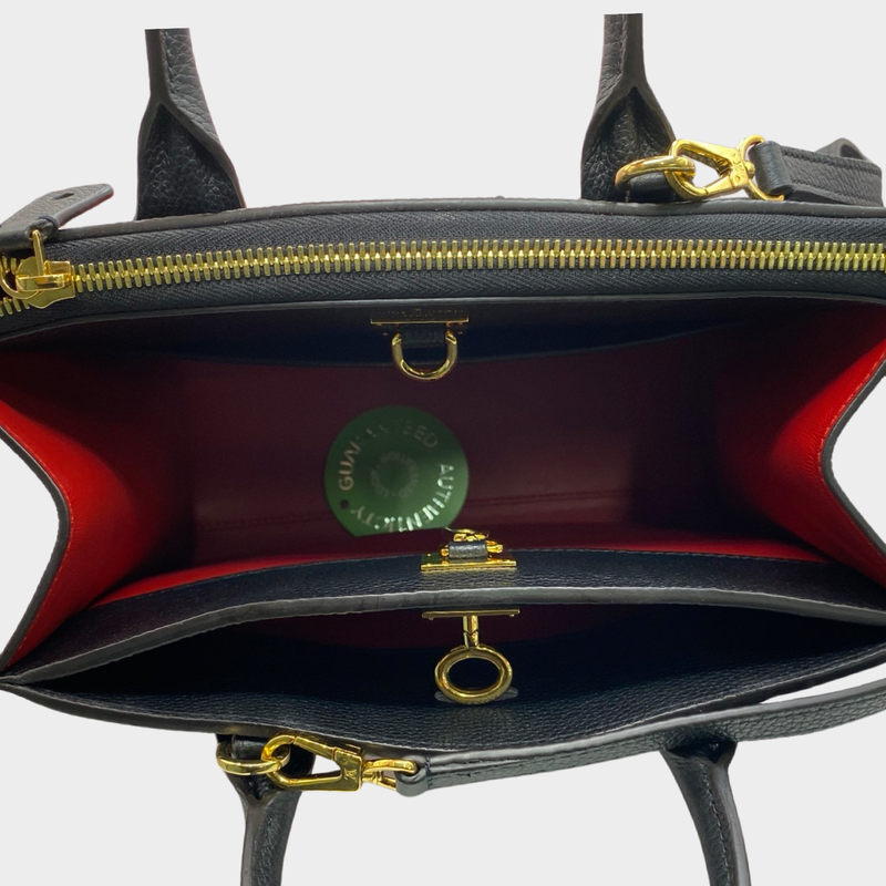 Louis Vuitton women's black and red leather Streamer City handbag