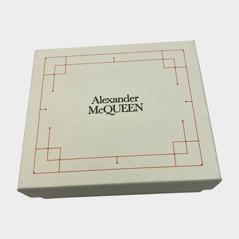Alexander Mcqueen unisex mustard leather cardholder wallet