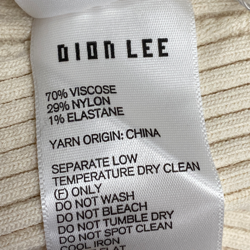 Dion Lee women's ivory spiral rib knitted top