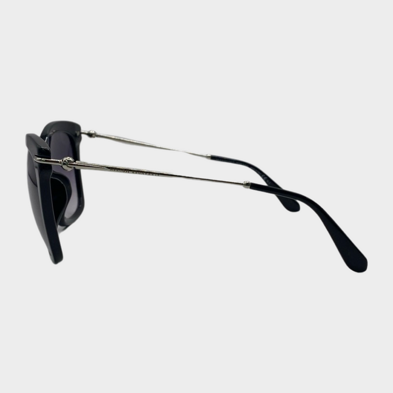 Alexander Mcqueen women's black and silver sunglasses