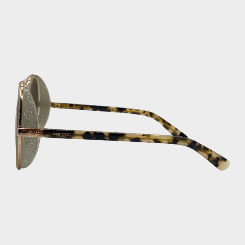 Cutler & Gross women's rose gold and silver round sunglasses