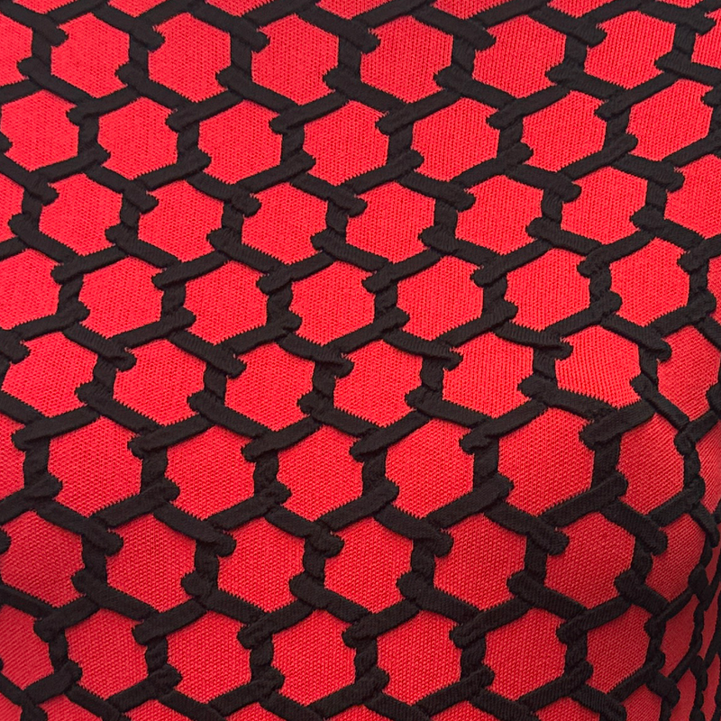 Alexander McQueen Red and Black geometric pattern viscose Dress