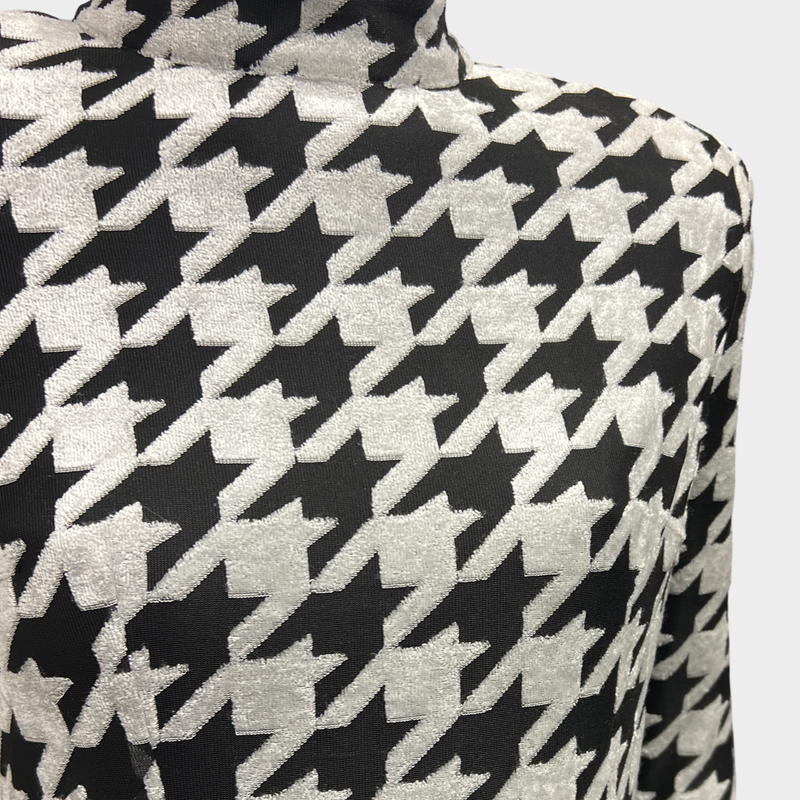 Balmain Women's Houndstooth Black and White Mini Dress