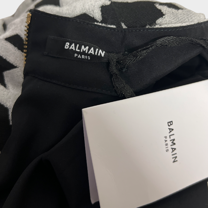 Balmain Women's Houndstooth Black and White Mini Dress