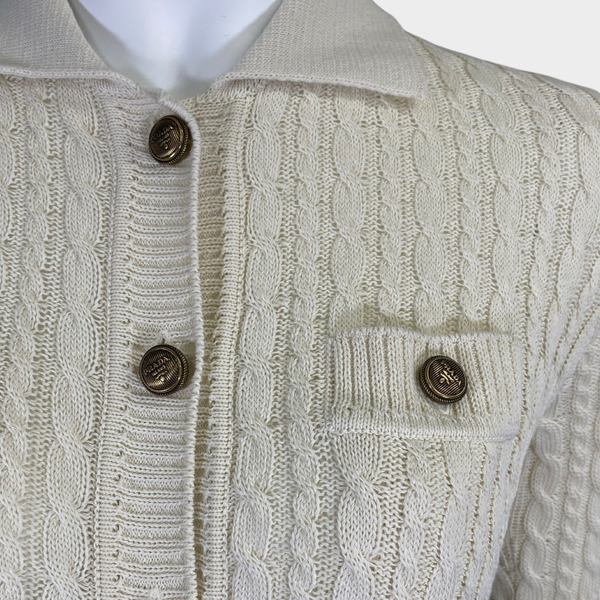Prada ecru knitted cotton mini dress