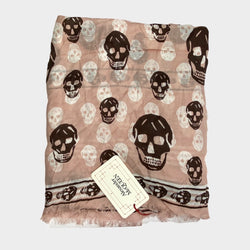 Alexander Mcqueen unisex pink modal skull print scarf