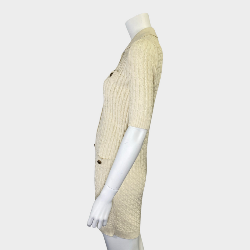Prada ecru knitted cotton mini dress