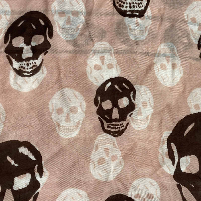 Alexander Mcqueen unisex pink modal skull print scarf
