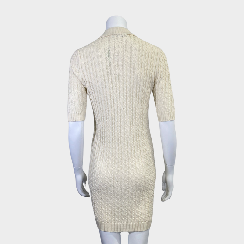 Prada ecru knitted cotton mini dress