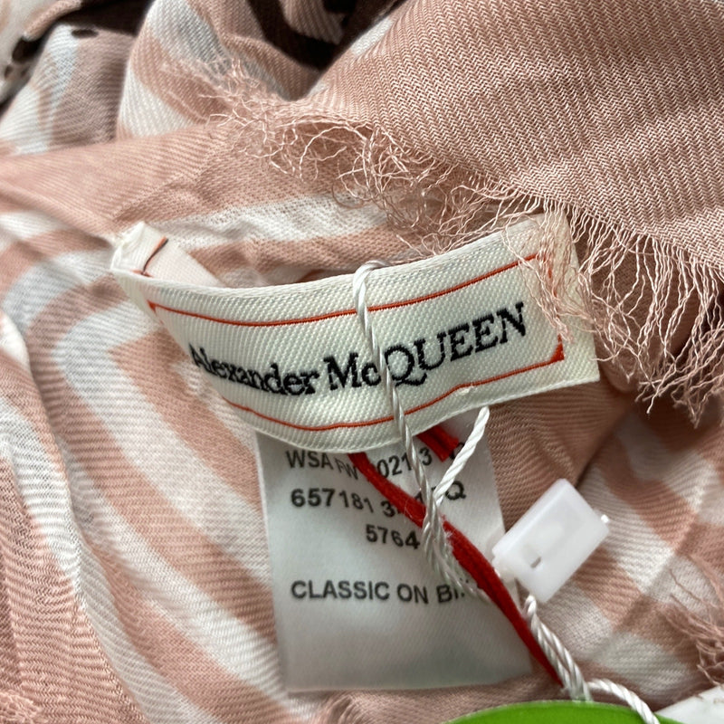 Alexander Mcqueen unisex pink modal skull print scarf
