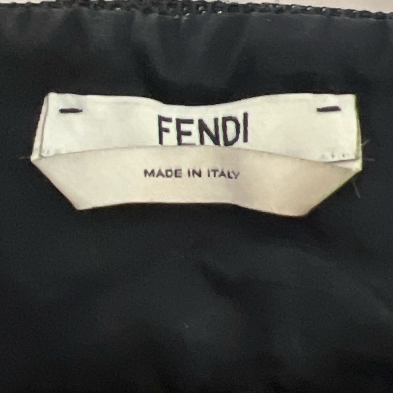 Fendi Women's Collared Black Wool and Mesh Midi Dress