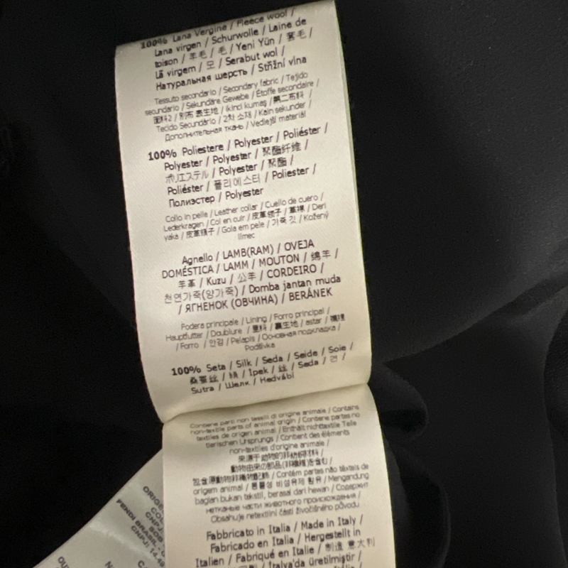 Fendi Women's Collared Black Wool and Mesh Midi Dress