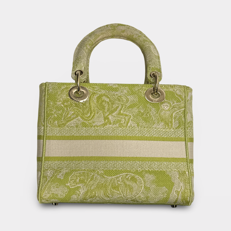 Christian Dior Women's Lady D-Lite Green Cloth Bag