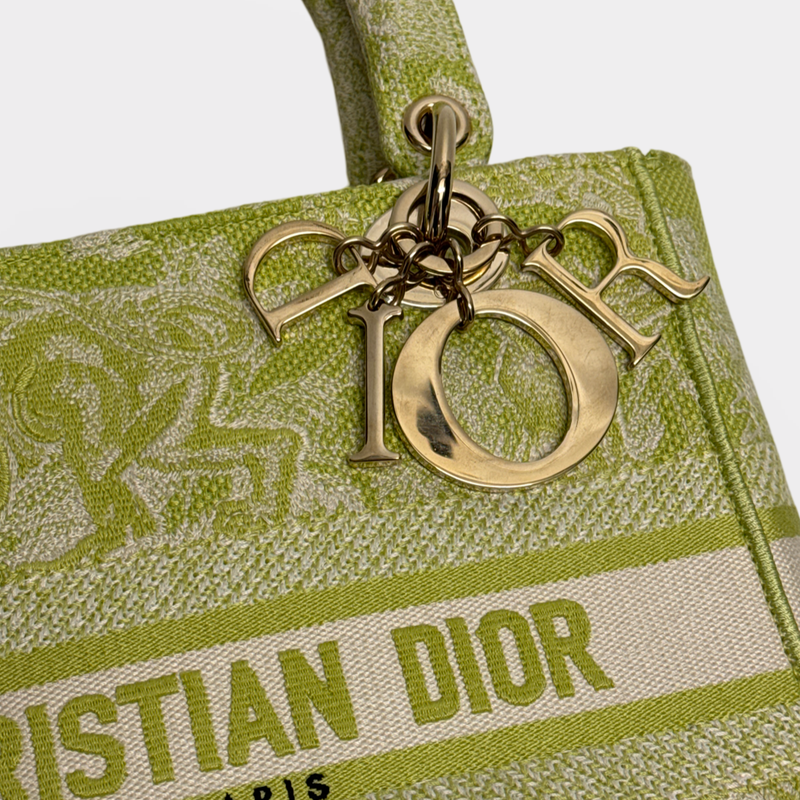 Christian Dior Women's Lady D-Lite Green Cloth Bag