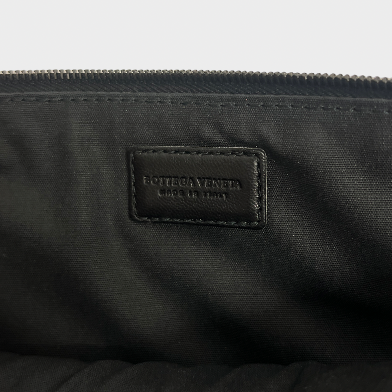 Bottega Veneta Women's Intrecciato Black Leather Clutch