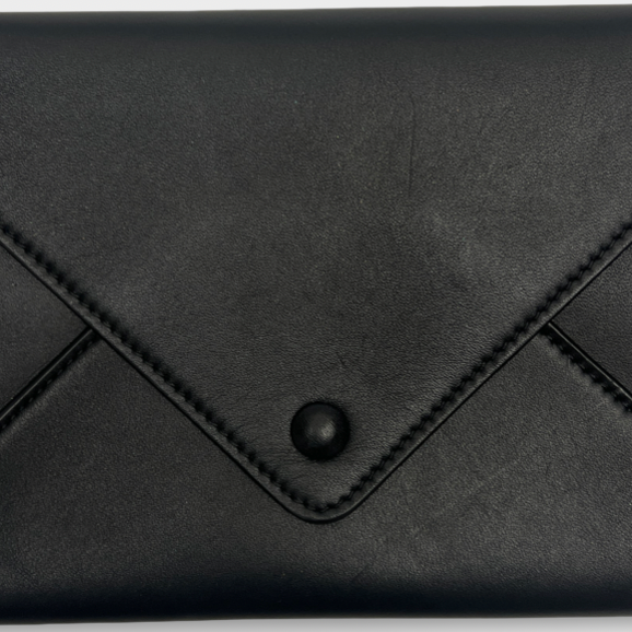 The Row Women's Envelope Black Leather Clutch