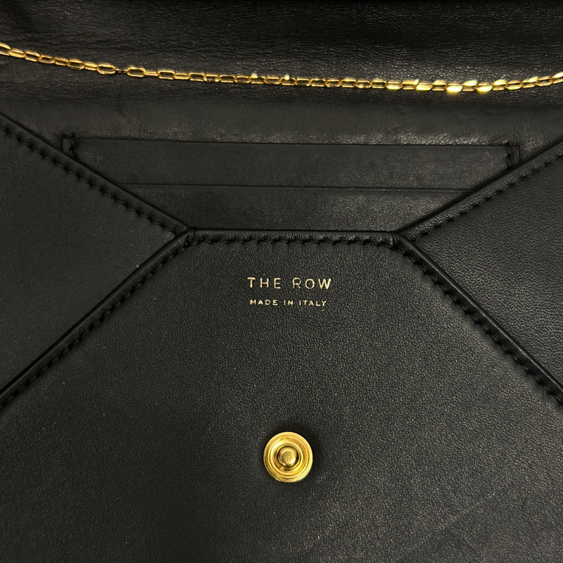The Row Women's Envelope Black Leather Clutch