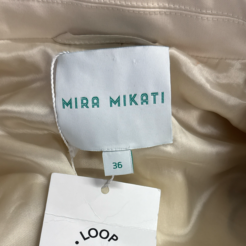 Mira Mikati Women's Beige with multicolour bird detail Trench Coat