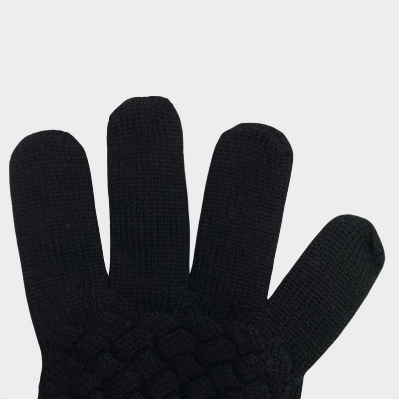 Bottega Veneta women's black wool gloves