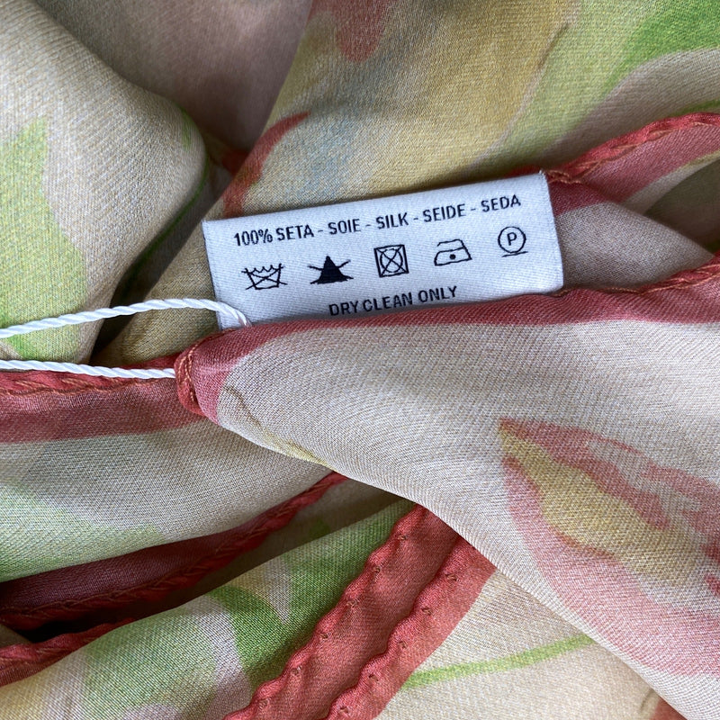 Valentino women's pink-tone watercolour floral theme silk scarf