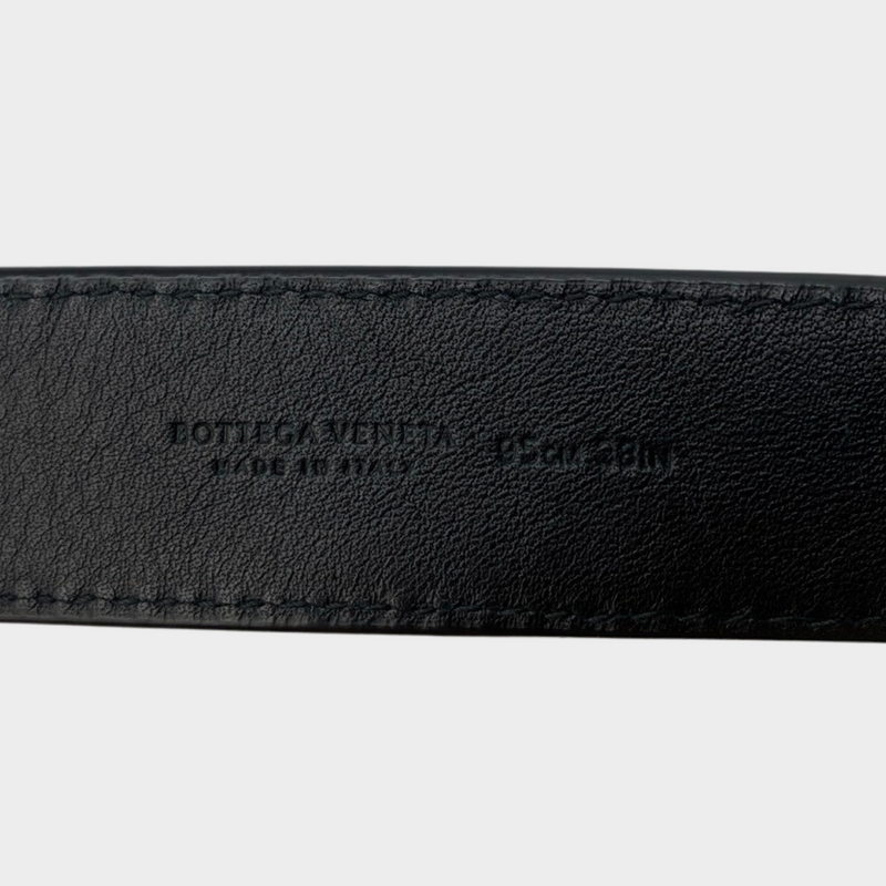 Bottega Veneta women's black intrecciato leather belt