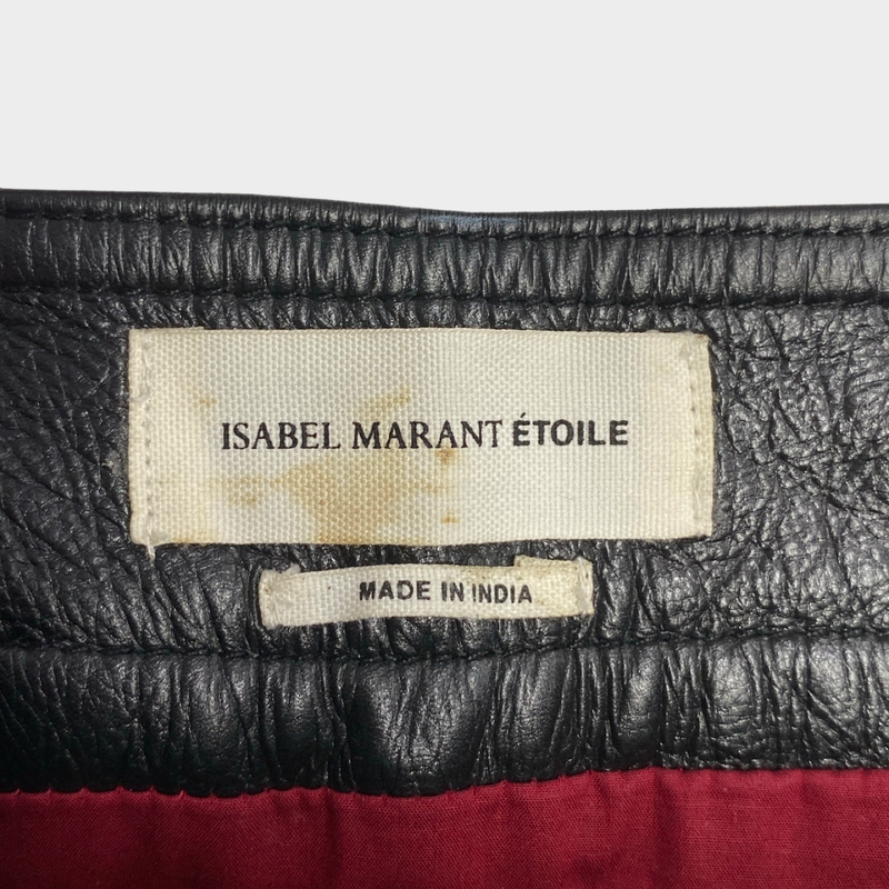 Isabel Marant Etoile black leather mini skirt