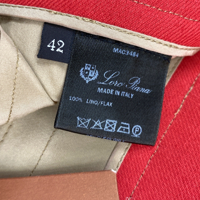 Loro Piana women's sand-coloured linen trousers