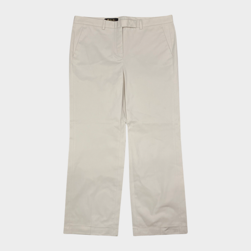 Loro Piana women's ecru cotton trousers