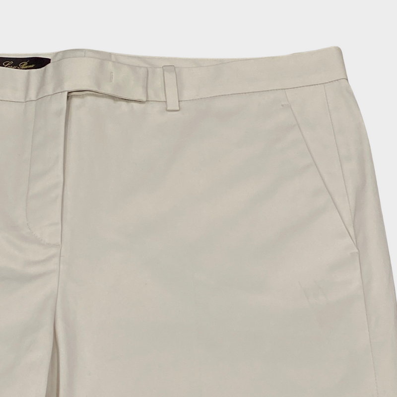Loro Piana women's ecru cotton trousers