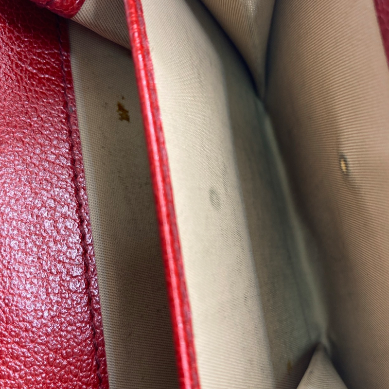 Christian Dior vintage women's red leather saddle wallet