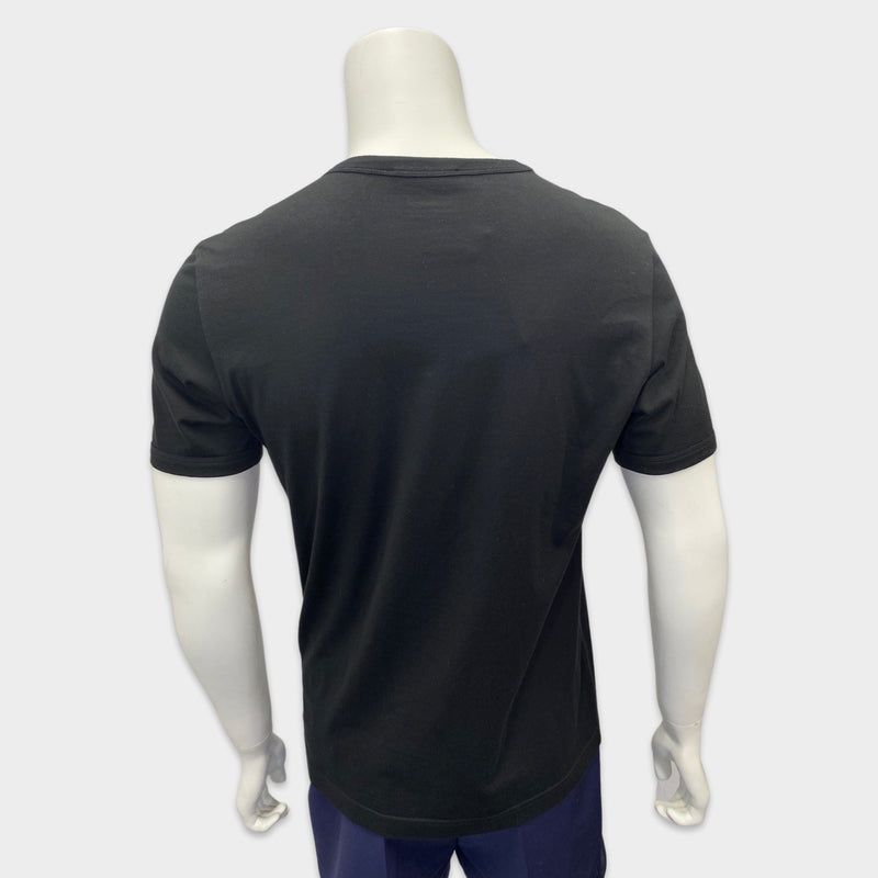 Dolce & Gabbana men's black cotton t-shirt with beaded logo