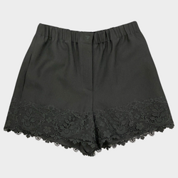 Christian Dior women's black wool lace shorts