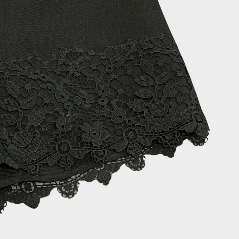 Christian Dior women's black wool lace shorts