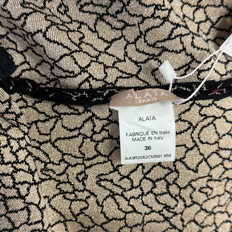 Alaia Black and gold glitter mini dress