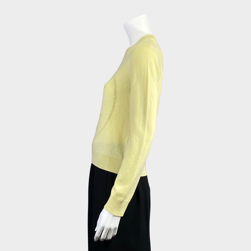 Hermes women's yellow knitted logo jumper