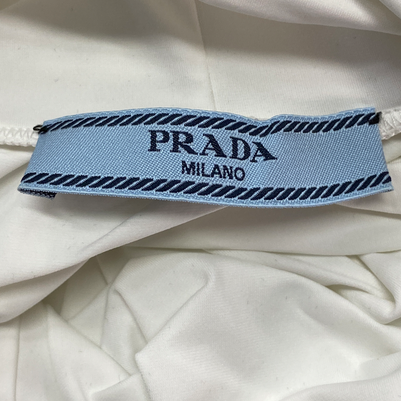 Prada women's white turtleneck with triangle logo