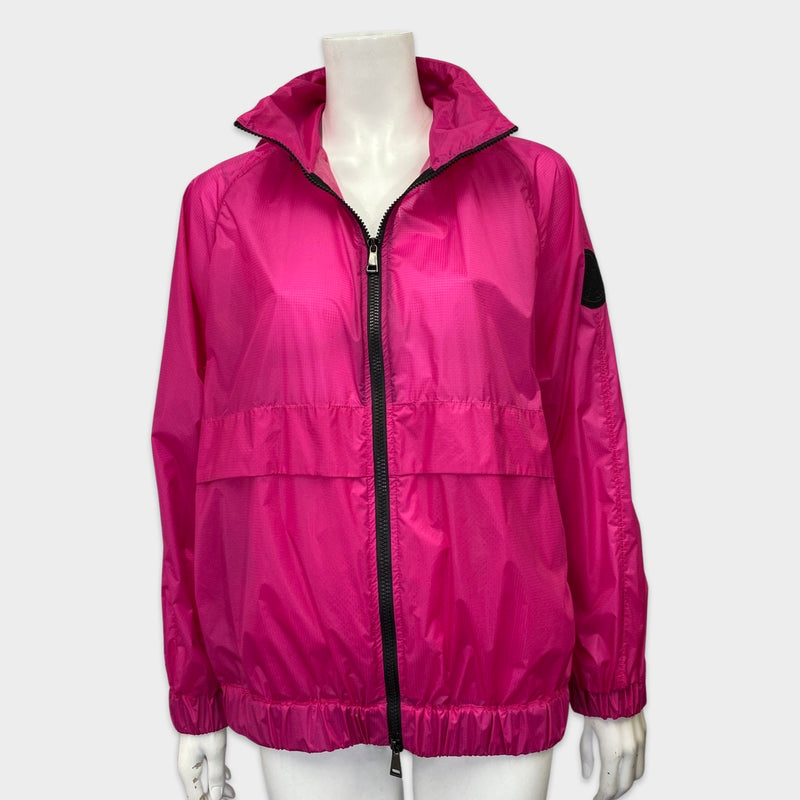 Moncler women's hot pink hooded rain jacket